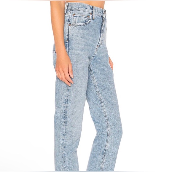 AGOLDE Cherie High Rise Straight Jeans in Merit Size 24 Distressed Hem Denim - Picture 5 of 16